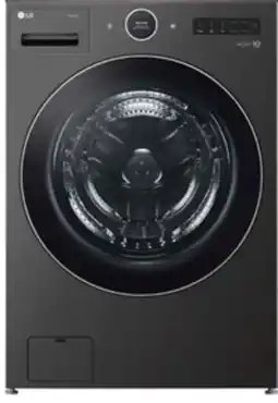The Brick LG 5.8 Cu. Ft. Smart Front-Load High-Efficiency Steam Washer - Black Steel - Stackable - WM6700HBA offer