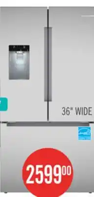 The Brick Bosch 36 26 Cu. Ft. 100 Series Smart French-Door Refrigerator - Stainless Steel - B36FD10ENS offer