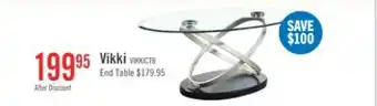 The Brick Vikki 48 Modern Oval Glass Top Coffee Table - Glass with Metal Base offer