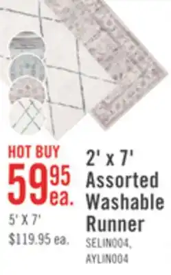 The Brick Selin Ivory Washable Runner Area Rug - 2 x 7 offer