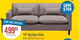 The Brick Kortlyn 78 Linen-Look Fabric Sofa - Grey offer