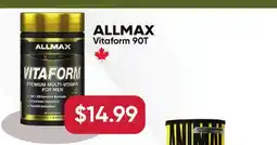 Healthy Planet ALLMAX Vitaform offer