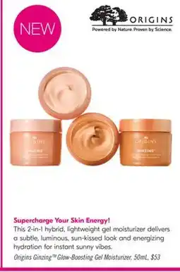 Shoppers Drug Mart Origins GinzingTM Glow-Boosting Gel Moisturizer offer