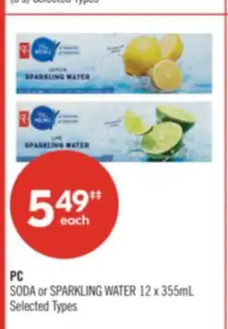 Shoppers Drug Mart PC SODA or SPARKLING WATER offer