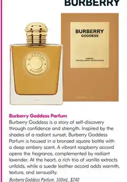 Shoppers Drug Mart Burberry Goddess Parfum offer