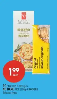 Shoppers Drug Mart PC SCALLOPED (185g) or NO NAME RICE (100g) CRACKERS offer