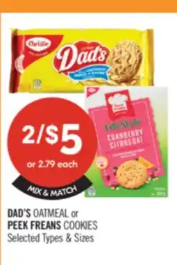 Shoppers Drug Mart DAD'S OATMEAL or PEEK FREANS COOKIES offer
