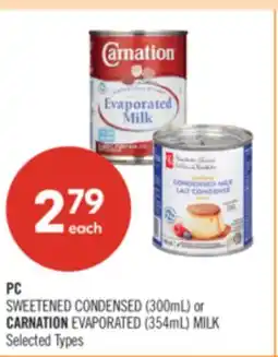 Shoppers Drug Mart PC SWEETENED CONDENSED (300mL) or CARNATION EVAPORATED (354mL) MILK offer