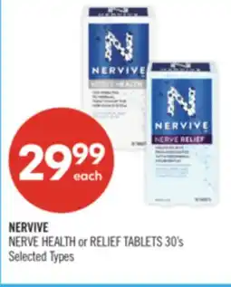 Shoppers Drug Mart NERVIVE NERVE HEALTH or RELIEF TABLETS 30's offer