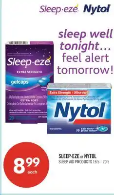 Shoppers Drug Mart SLEEP∙EZE or NYTOL SLEEP AID PRODUCTS offer