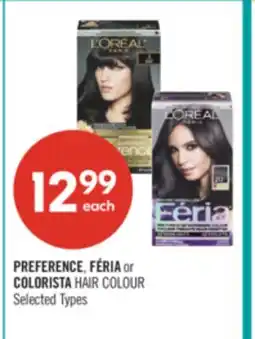 Shoppers Drug Mart PREFERENCE, FÉRIA or COLORISTA HAIR COLOUR offer