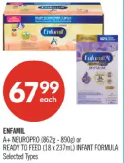 Shoppers Drug Mart ENFAMIL A+ NEUROPRO (862g - 890g) or READY TO FEED (18 x 237mL) INFANT FORMULA offer