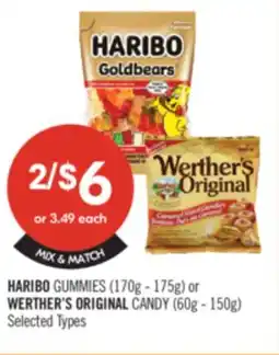 Shoppers Drug Mart HARIBO GUMMIES (170g – 175g) or WERTHER'S ORIGINAL CANDY (60g – 150g) offer