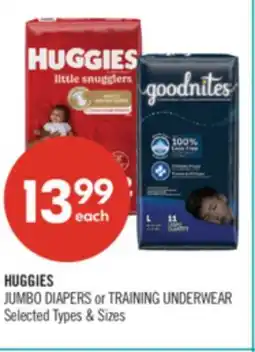 Shoppers Drug Mart HUGGIES JUMBO DIAPERS or TRAINING UNDERWEAR offer