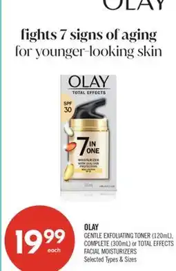 Shoppers Drug Mart OLAY GENTLE EXFOLIATING TONER (120 ml) COMPLETE (300 ml) or TOTAL EFFECTS FACIAL MOISTURIZERS offer