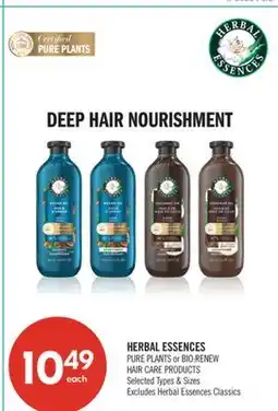 Shoppers Drug Mart HERBAL ESSENCES PURE PLANTS or BIO RENEW HAIR CARE PRODUCTS offer