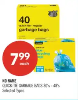 Shoppers Drug Mart NO NAME QUICK-TIE GARBAGE BAGS offer