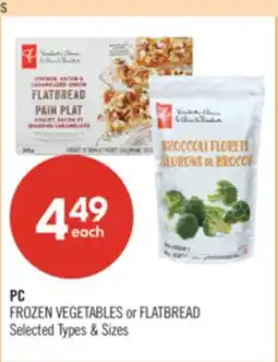 Shoppers Drug Mart PC FROZEN VEGETABLES or FLATBREAD offer