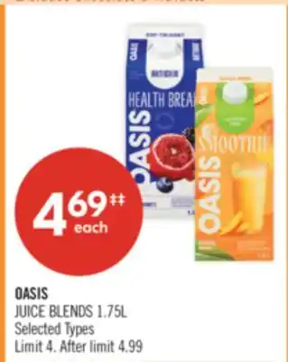 Shoppers Drug Mart OASIS JUICE BLENDS offer