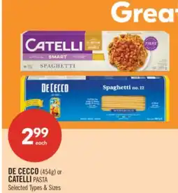 Shoppers Drug Mart DE CECCO (454g) or CATELLI PASTA offer