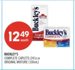 Shoppers Drug Mart BUCKLEY'S COMPLETE CAPLETS (24's) or ORIGINAL MIXTURE (100mL) offer