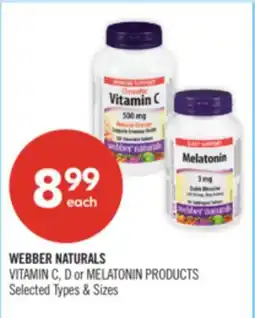 Shoppers Drug Mart WEBBER NATURALS VITAMIN C, D or MELATONIN PRODUCTS offer