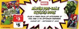 Independent City Market MARVEL ALBUM PRE-SALE STICKER BOOK offer