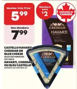 Independent City Market CASTELLO HAVARTI, CHEDDAR OR CHEDDAR OR BLUE CHEESE, 125-200 G offer