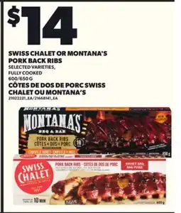 Independent City Market SWISS CHALET OR MONTANA'S PORK BACK RIBS, 600/650 G offer