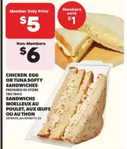 Independent City Market CHICKEN, EGG OR TUNA SOFTY SANDWICHES, 180/184 G offer