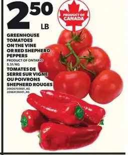Independent City Market GREENHOUSE TOMATOES ON THE VINE OR RED SHEPHERD PEPPERS offer