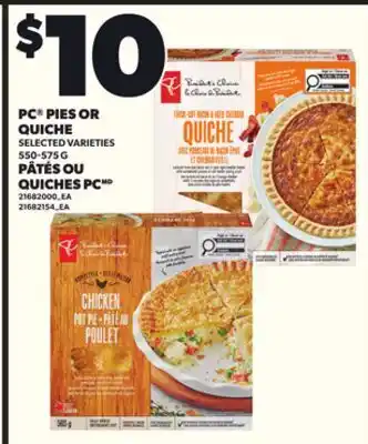 Independent City Market PC PIES OR QUICHE, 550-575 G offer