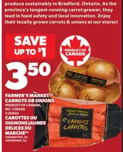 Independent City Market FARMER'S MARKET CARROTS OR ONIONS, 3 LB BAG offer