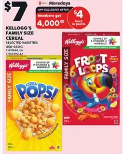 Independent City Market KELLOGG'S FAMILY SIZE CEREAL, 450-650 G offer