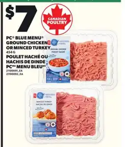 Independent City Market PC BLUE MENU GROUND CHICKEN OR MINCED TURKEY, 454 G offer