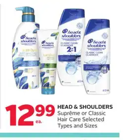 Rexall HEAD & SHOULDERS Suprême or Classic Hair Care offer