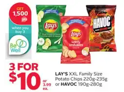 Rexall LAY'S XXL Family Size Potato Chips 220g-235g or HAVOC 190g-280g offer