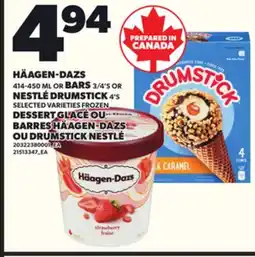 Independent City Market HÄAGEN-DAZS, 414-450 ML OR BARS, 3/4'S OR NESTLÉ DRUMSTICK, 4'S offer