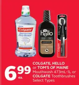 Rexall COLGATE, HELLO or TOM'S OF MAINE Mouthwash 473mL-1L or COLGATE Toothbrushes offer