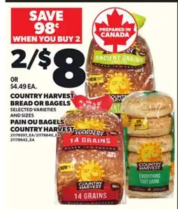 Independent City Market COUNTRY HARVEST BREAD OR BAGELS offer