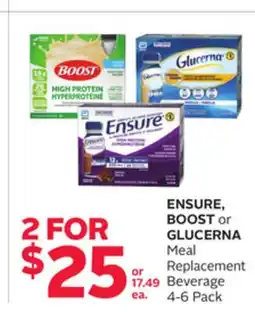 Rexall ENSURE, BOOST or GLUCERNA Meal Replacement Beverage offer