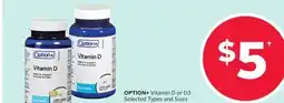 Rexall OPTION + Vitamin D or D3 offer