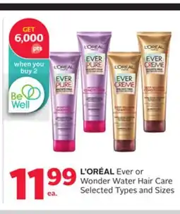 Rexall L'ORÉAL Ever or Wonder Water Hair Care offer