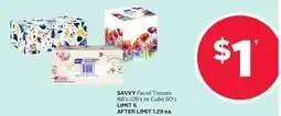 Rexall SAVVY Facial Tissues 88' s-126' s or Cube 60' s offer