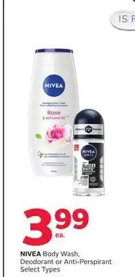 Rexall NIVEA Body Wash, Deodorant or Anti-Perspirant offer