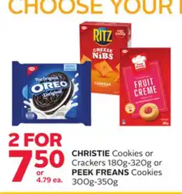 Rexall CHRISTIE Cookies or Crackers 180g-320g or PEEK FREANS Cookies 300g-350g offer