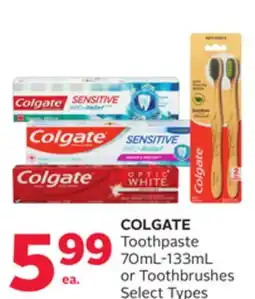 Rexall COLGATE Toothpaste 70mL-133mL or Toothbrushes offer