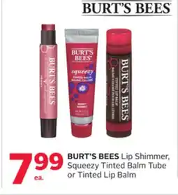 Rexall BURT'S BEES Lip Shimmer, Squeezy Tinted Balm Tube or Tinted Lip Balm offer