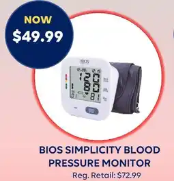 Wellwise by Shoppers BIOS SIMPLICITY BLOOD PRESSURE MONITOR offer