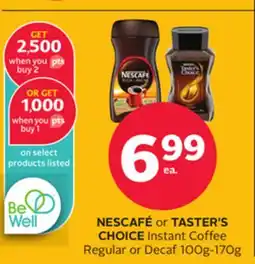 Rexall NESCAFÉ or TASTER'S CHOICE Instant Coffee Regular or Decaf offer